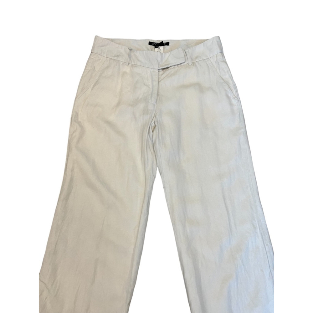 Carriere Studio Ivory Linen Blend Wide Leg Pants Women’s Size 6 / 36 - Picture 5 of 10